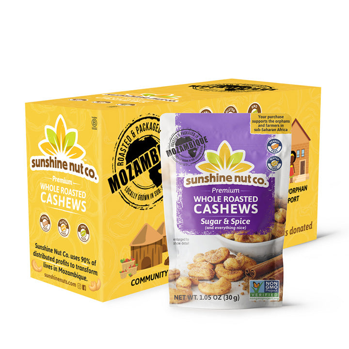 Single Serve Sugar & Spice Cashews – Sunshine Nut Co